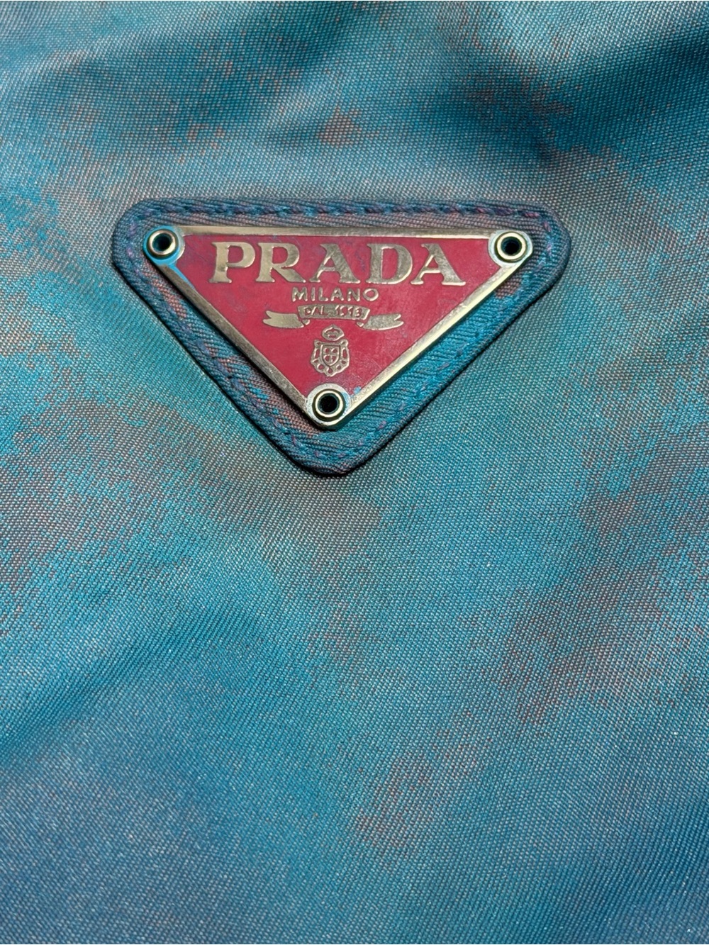 Prada Teal Nylon Tote with Top Handles - Picture 2 of 5